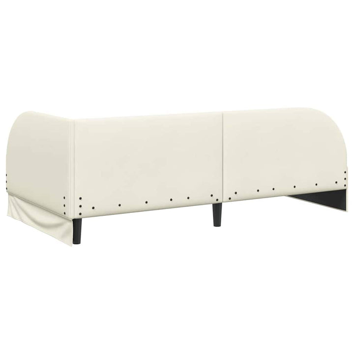 Hjørnesengramme med hovedgærde Creme 90 cm x 200 cm Fløjl