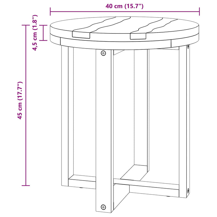 Sofabord Brun 40 x 40 x 45 cm Massiv Teaktræ