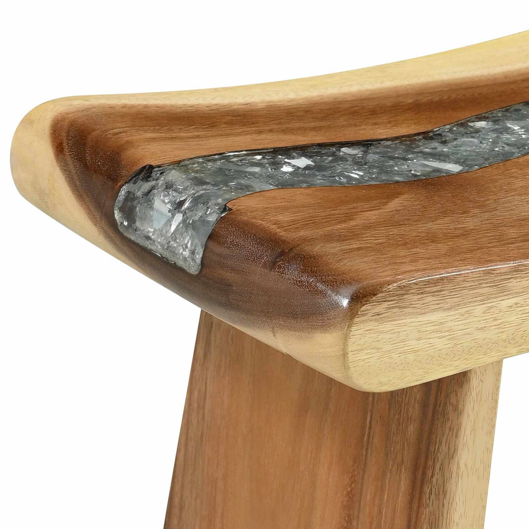 Brusebadsstol Naturfarvet 50 x 30 x 44 cm Massivt suartræ