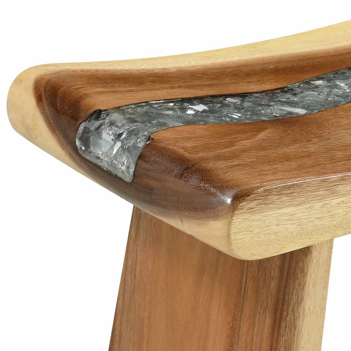 Brusebadsstol Naturfarvet 50 x 30 x 44 cm Massivt suartræ