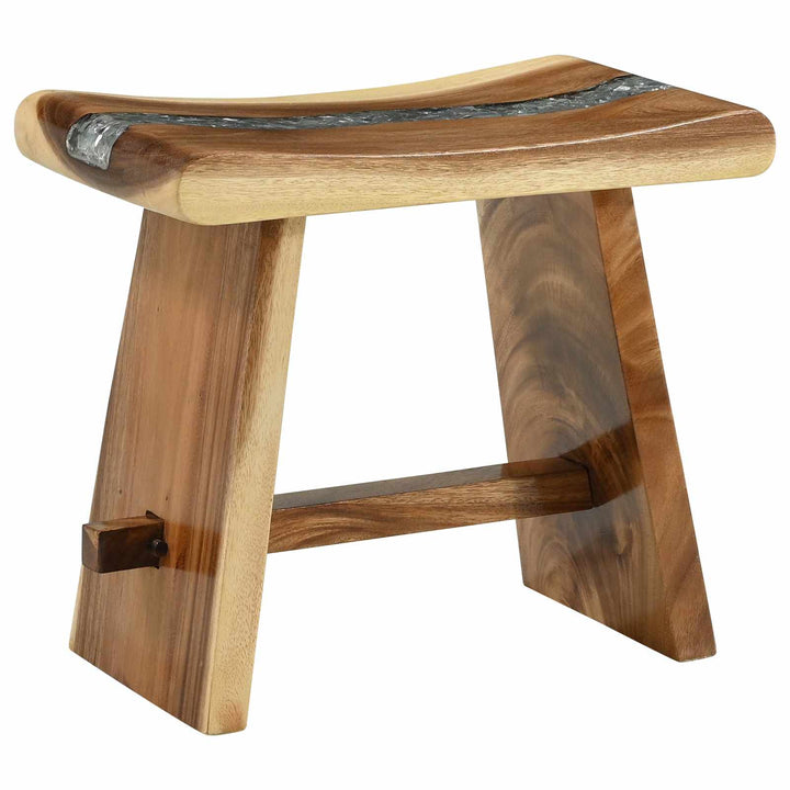 Brusebadsstol Naturfarvet 50 x 30 x 44 cm Massivt suartræ