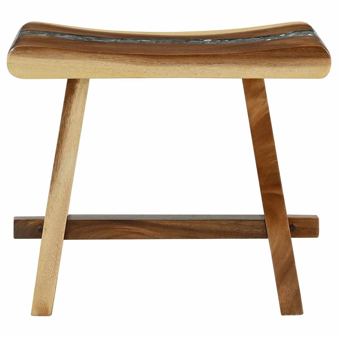 Brusebadsstol Naturfarvet 50 x 30 x 44 cm Massivt suartræ