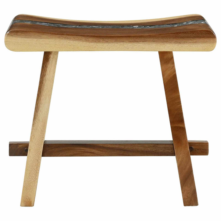 Brusebadsstol Naturfarvet 50 x 30 x 44 cm Massivt suartræ