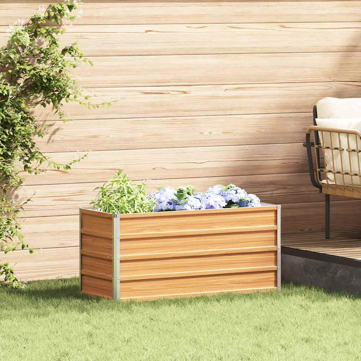 Højbed Lys Brun 100 x 40 x 45 cm Galvaniseret stål