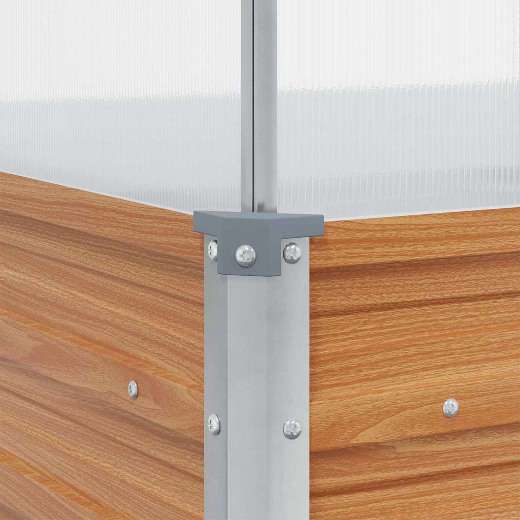 Haveplantekasse med drivhus Lys Brun 100 x 100 x 77 cm