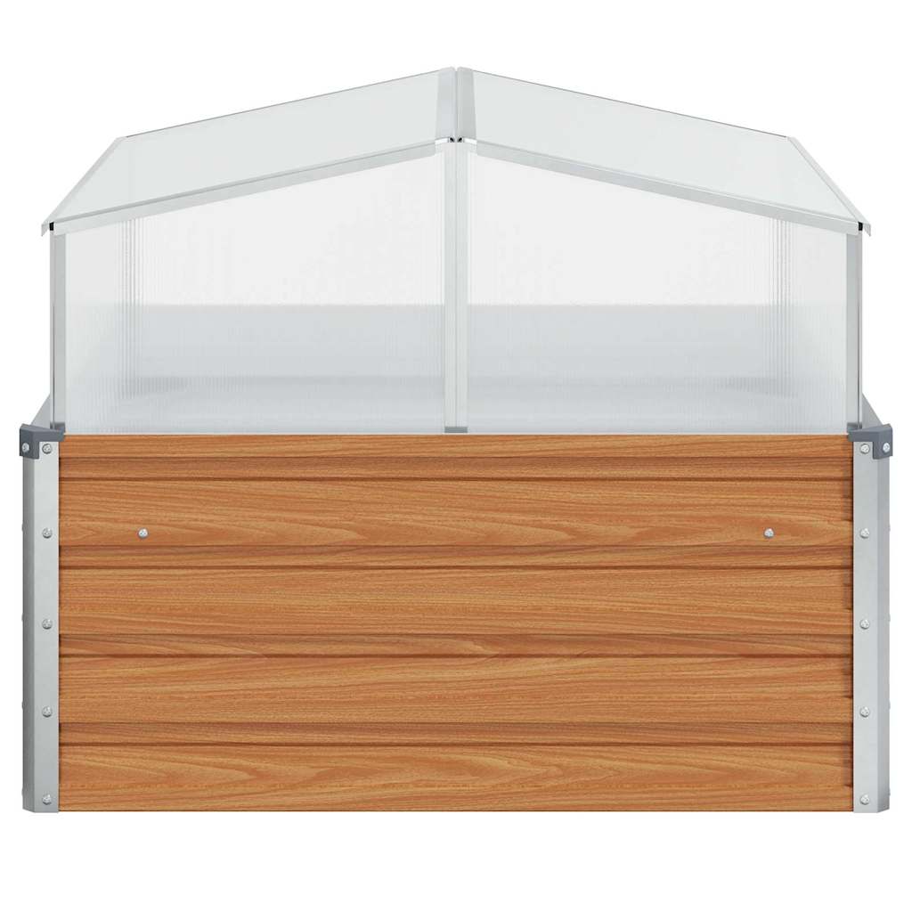 Haveplantekasse med drivhus Lys Brun 100 x 100 x 77 cm