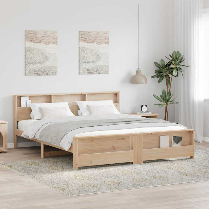 Sengestel med hovedgærde Brun 200 x 200 cm Konstrueret træ