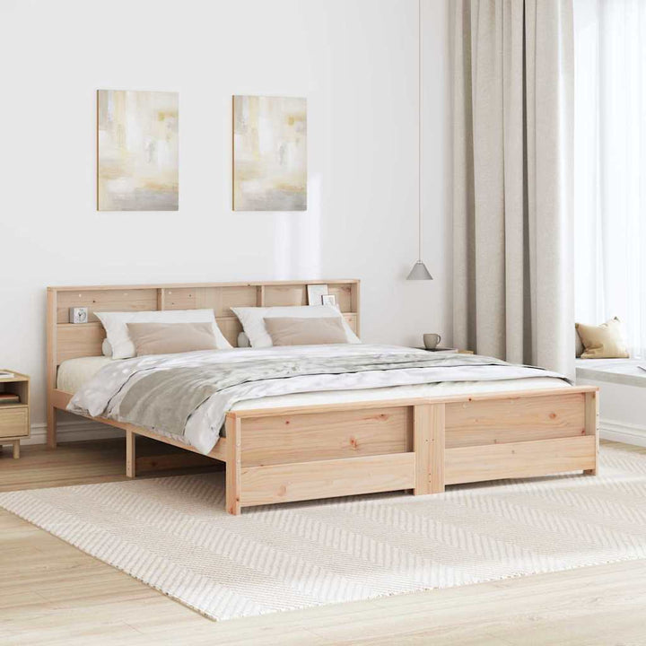 Sengestel med hovedgærde Brun 200 x 200 cm Konstrueret træ