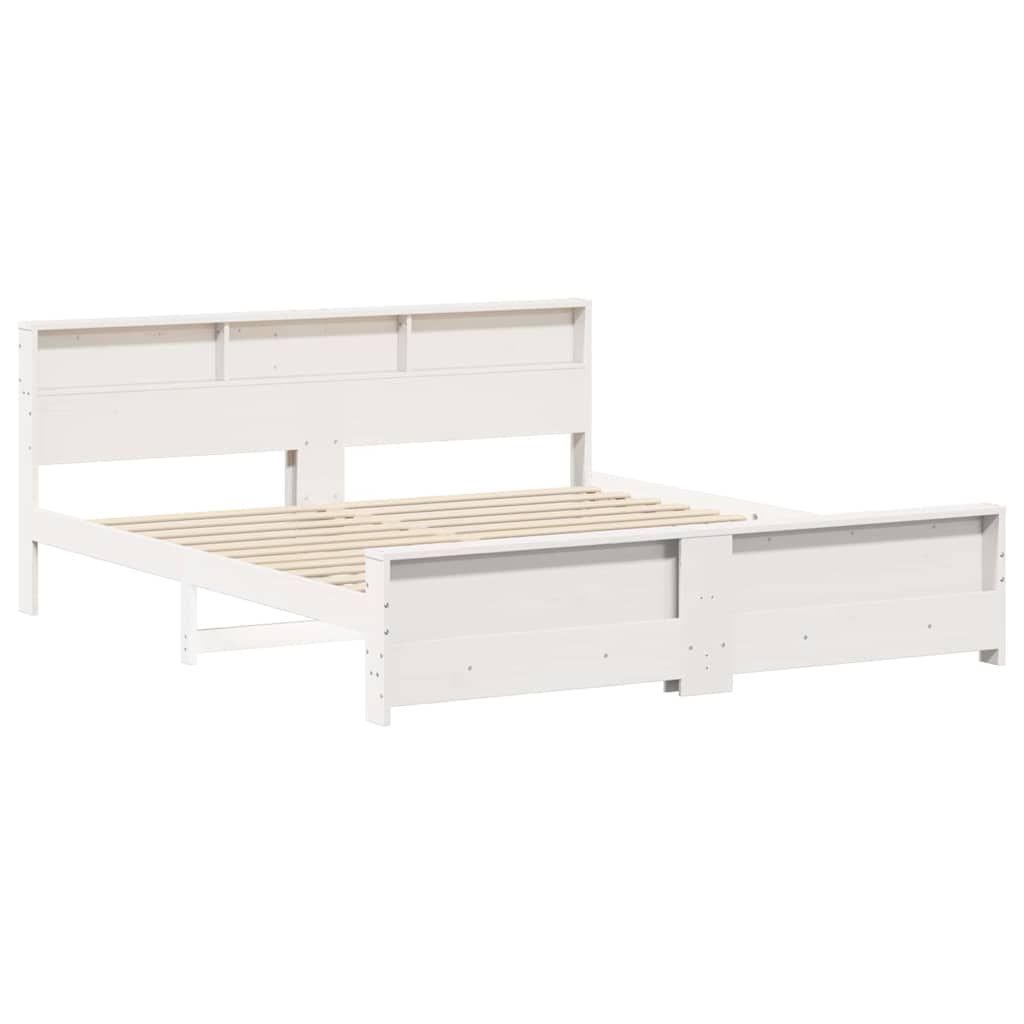 Sengestel med hovedgærde Hvid 200 x 200 cm Konstrueret træ