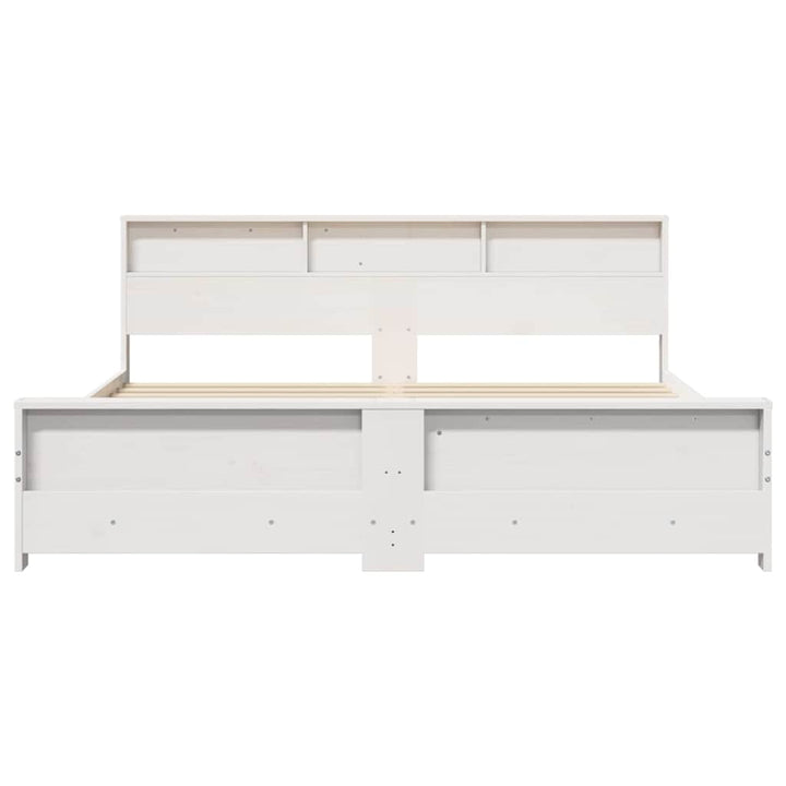 Sengestel med hovedgærde Hvid 200 x 200 cm Konstrueret træ