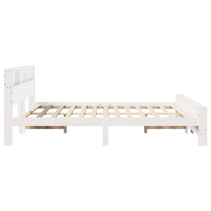 Sengestel med hovedgærde Hvid 200 x 200 cm Konstrueret træ