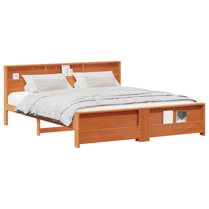 Sengestel Voks brun 200 x 200 cm Massivt fyrretræ