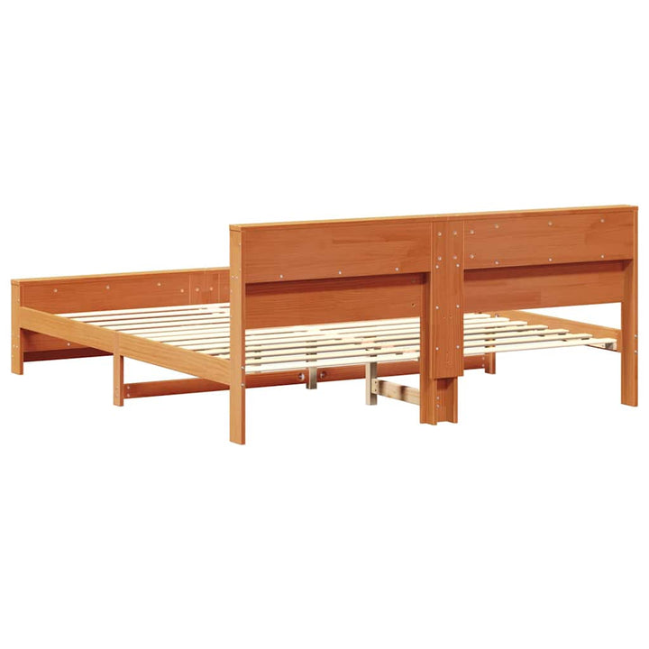 Sengestel med hovedgærde Voks brun 180 x 200 cm Konstrueret træ