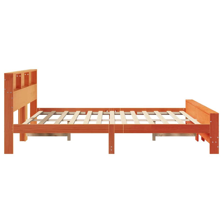 Sengestel med hovedgærde Voks brun 180 x 200 cm Konstrueret træ