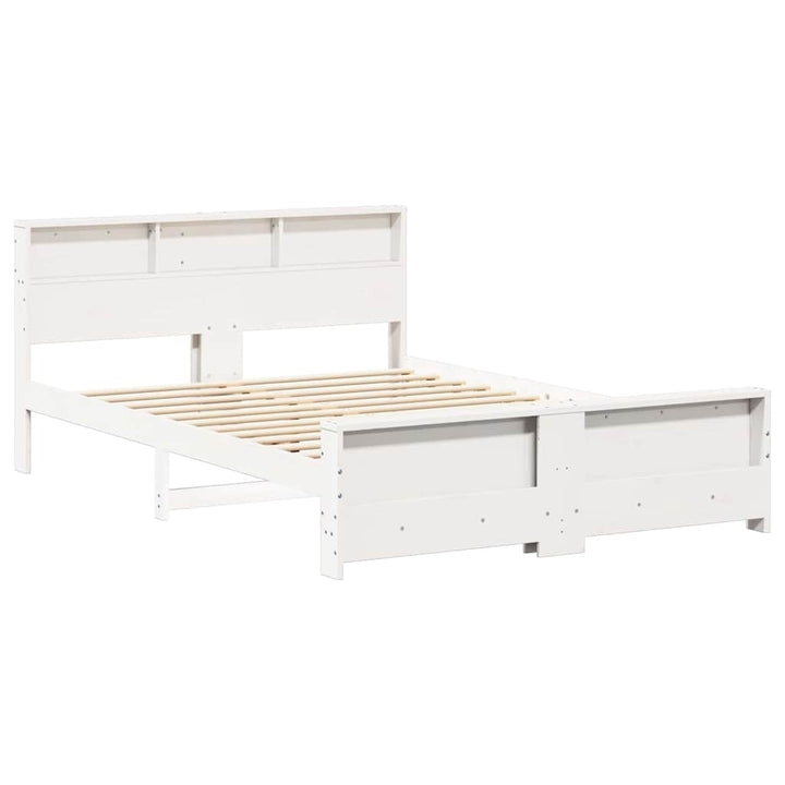 Sengestel med hovedgærde Hvid 150 x 200 cm Konstrueret træ
