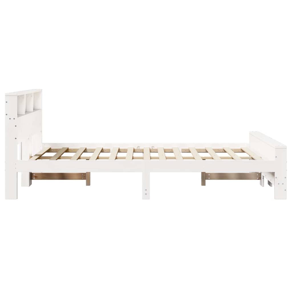Sengestel med hovedgærde Hvid 150 x 200 cm Konstrueret træ
