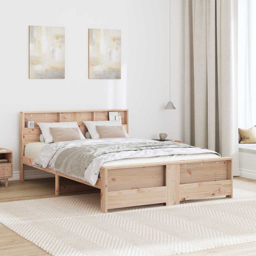 Sengestel med hovedgærde Brun 140 x 200 cm Konstrueret træ