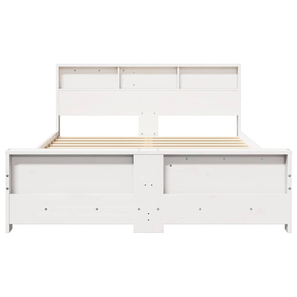 Sengestel med hovedgærde Hvid 140 x 200 cm Konstrueret træ