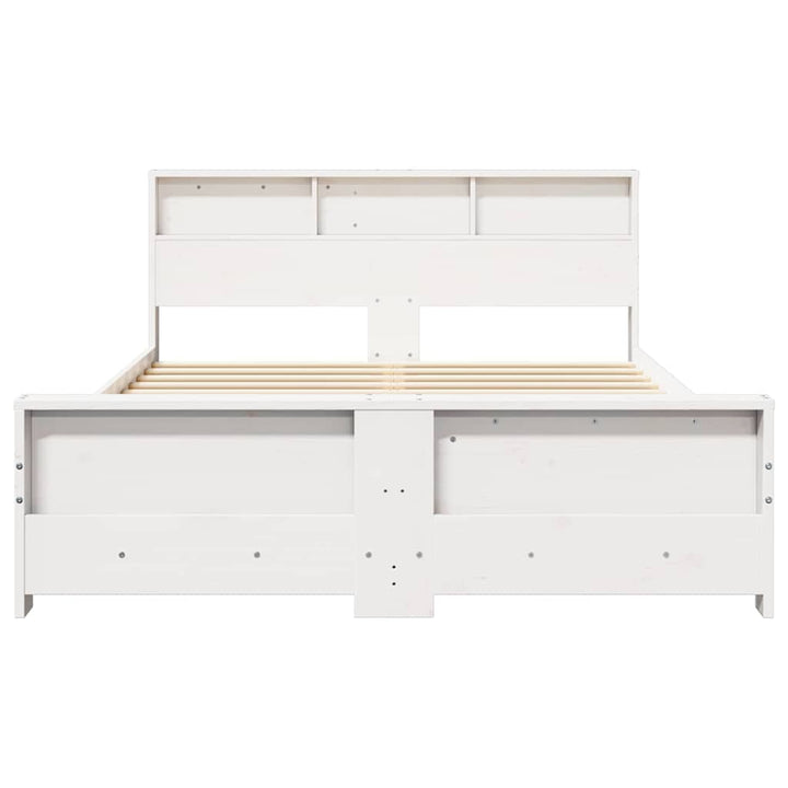 Sengestel med hovedgærde Hvid 140 x 200 cm Konstrueret træ