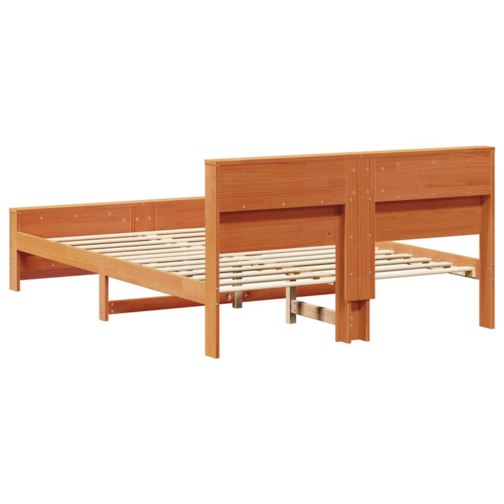 Sengestel med hovedgærde Voks brun 140 x 200 cm Konstrueret træ
