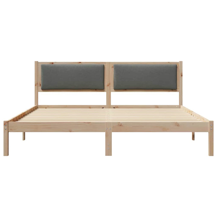 Sengestel med hovedgærde Mørkegrå 200 x 200 cm Massiv fyrretræ