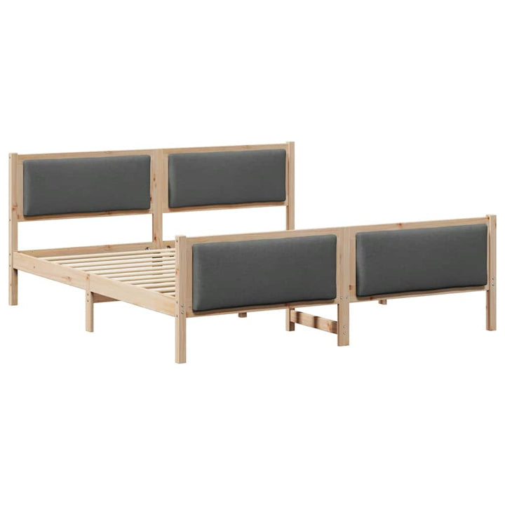 Sengestel med hovedgærde Mørkegrå 200 x 200 cm Stof