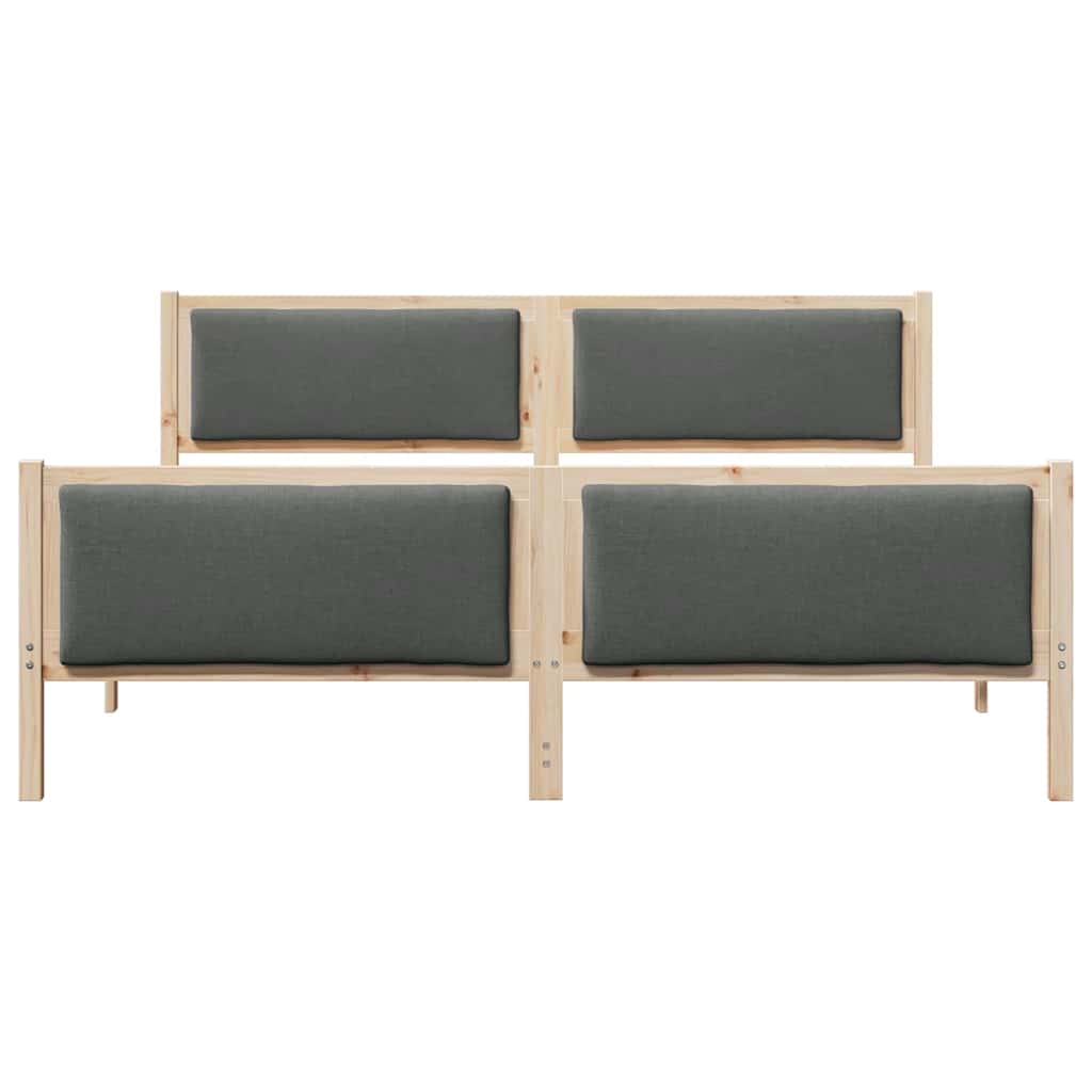 Sengestel med hovedgærde Mørkegrå 200 x 200 cm Stof