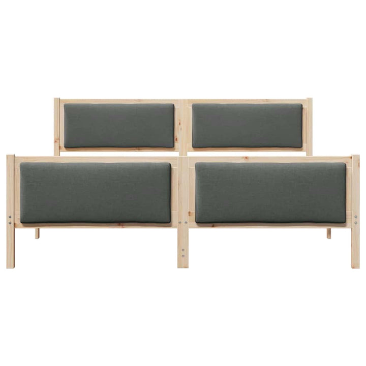 Sengestel med hovedgærde Mørkegrå 200 x 200 cm Stof