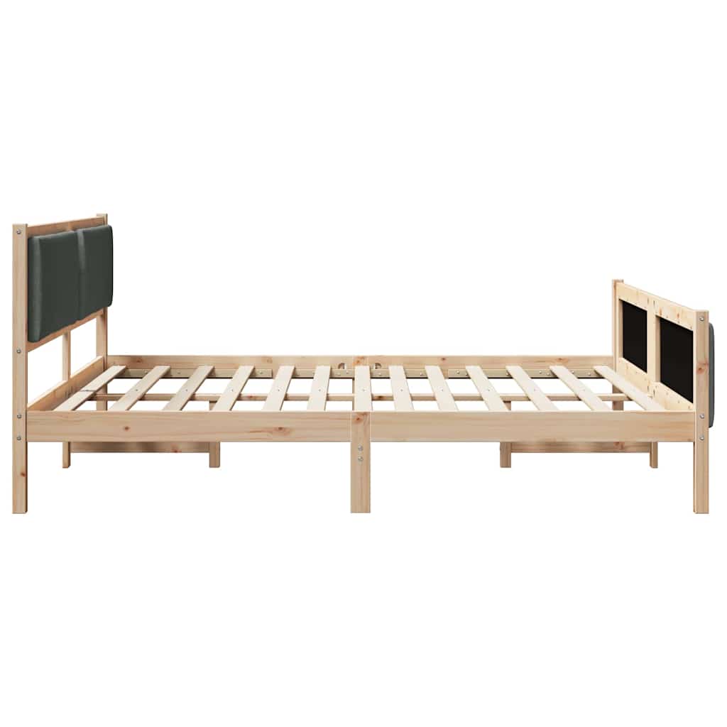Sengestel med hovedgærde Mørkegrå 200 x 200 cm Stof