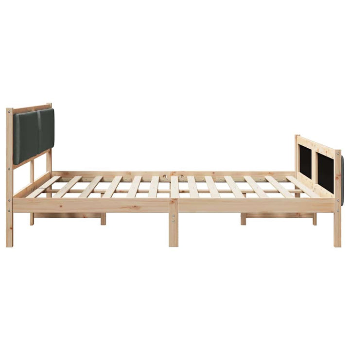 Sengestel med hovedgærde Mørkegrå 200 x 200 cm Stof