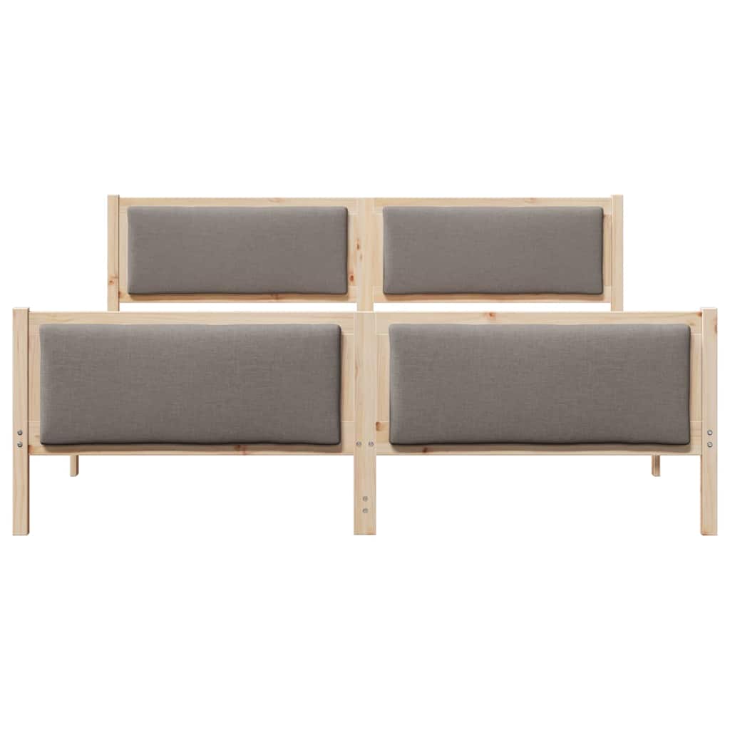 Sengestel med hovedgærde Gråbrun 200 x 200 cm Stof