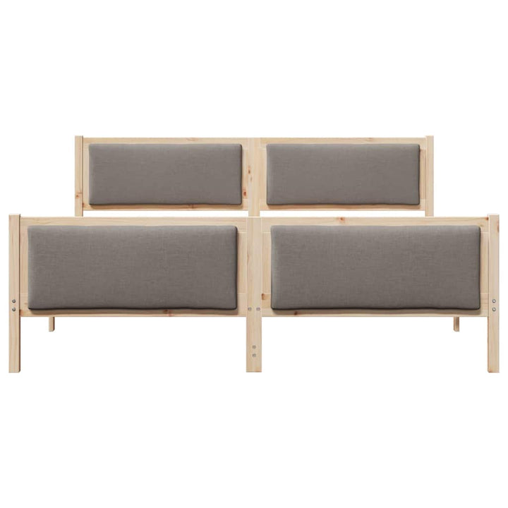 Sengestel med hovedgærde Gråbrun 200 x 200 cm Stof