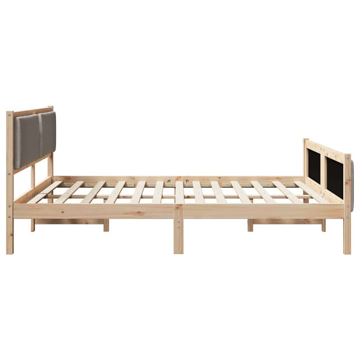 Sengestel med hovedgærde Gråbrun 200 x 200 cm Stof