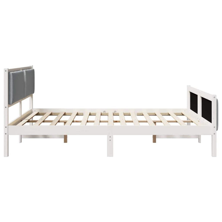 Sengestel med hovedgærde Lysegrå 200 x 200 cm Stof