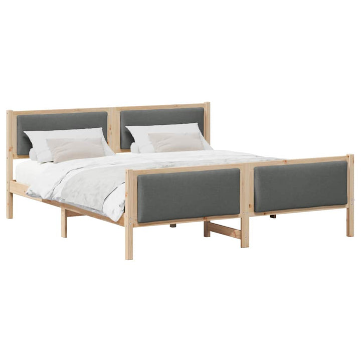 Sengestel med hovedgærde Mørkegrå 180 x 200 cm Stof