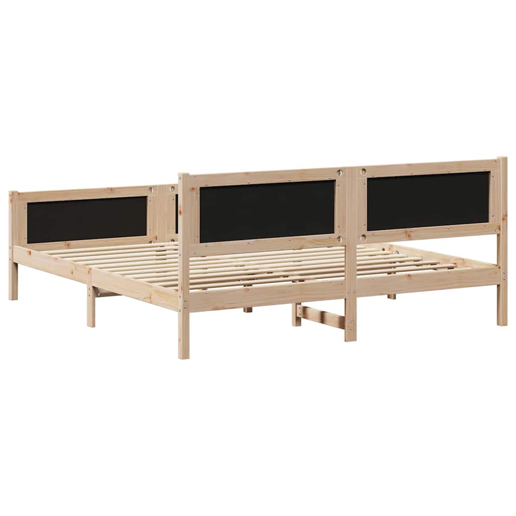 Sengestel med hovedgærde Sort 180 x 200 cm Stof