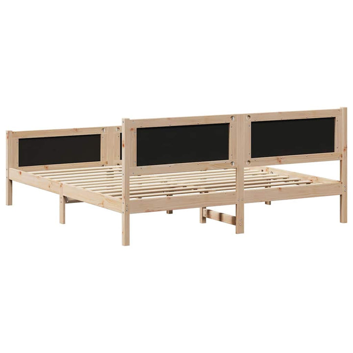 Sengestel med hovedgærde Sort 180 x 200 cm Stof