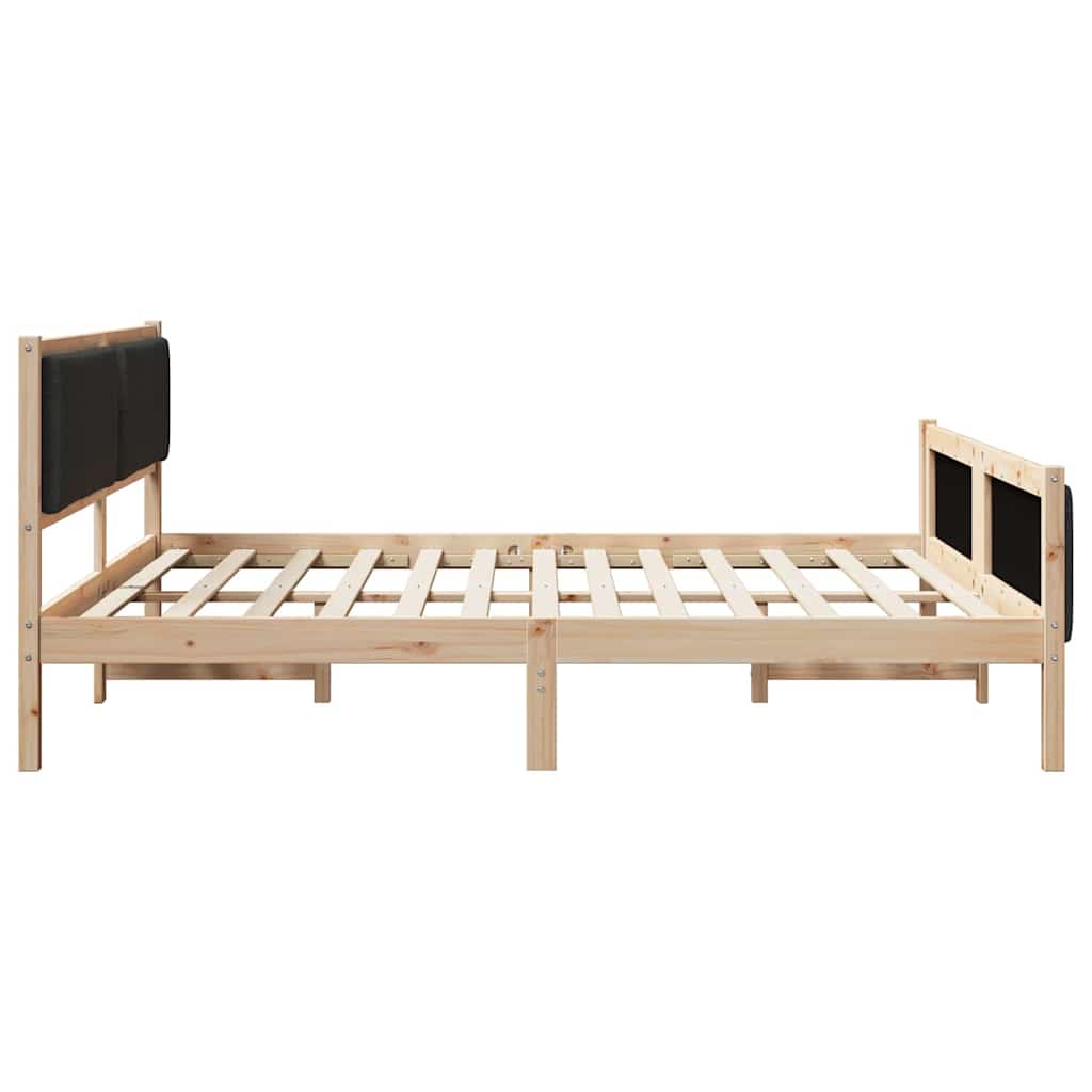 Sengestel med hovedgærde Sort 180 x 200 cm Stof