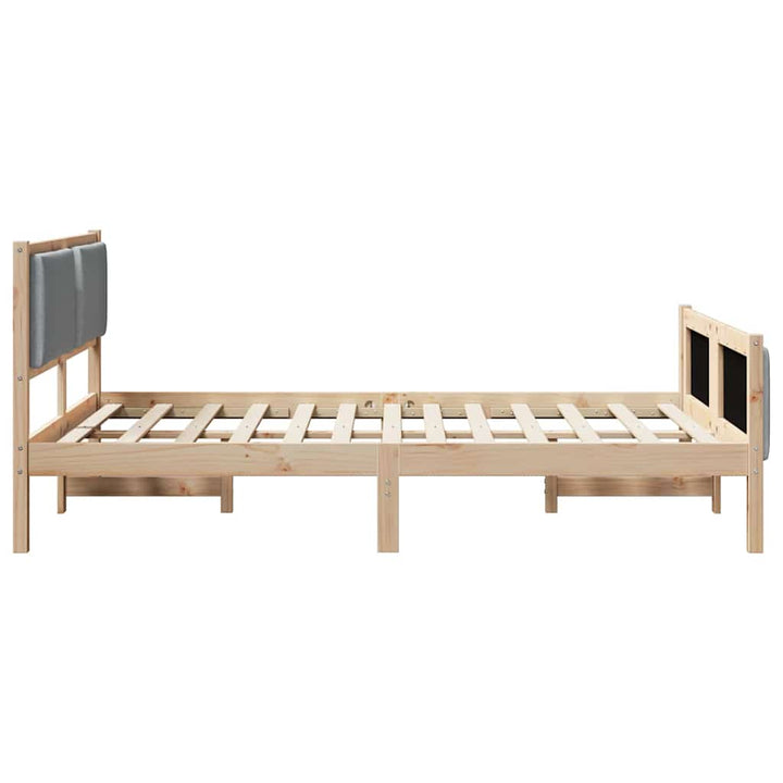 Sengestel med hovedgærde Lysegrå 150 x 200 cm Stof
