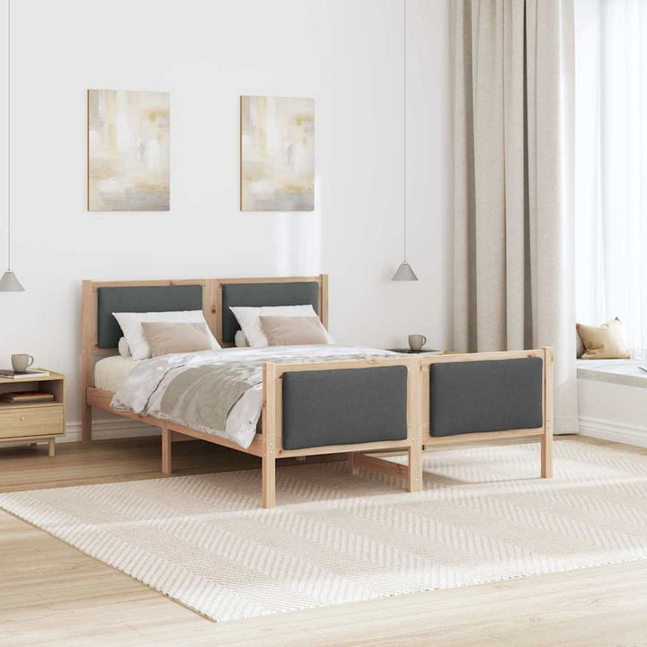 Sengestel med hovedgærde Mørkegrå 150 x 200 cm Stof