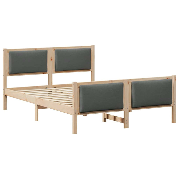 Sengestel med hovedgærde Mørkegrå 150 x 200 cm Stof