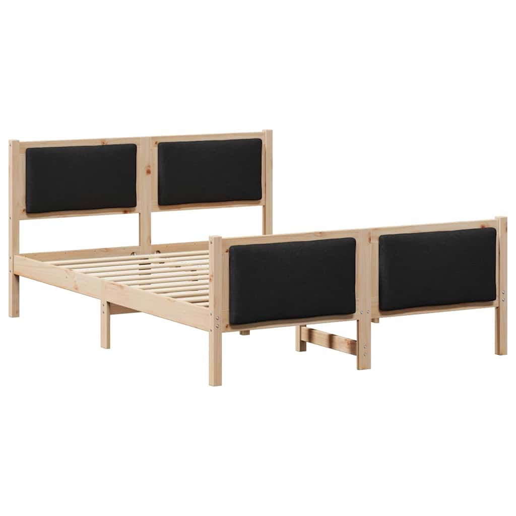 Sengestel med hovedgærde Sort 150 x 200 cm Stof