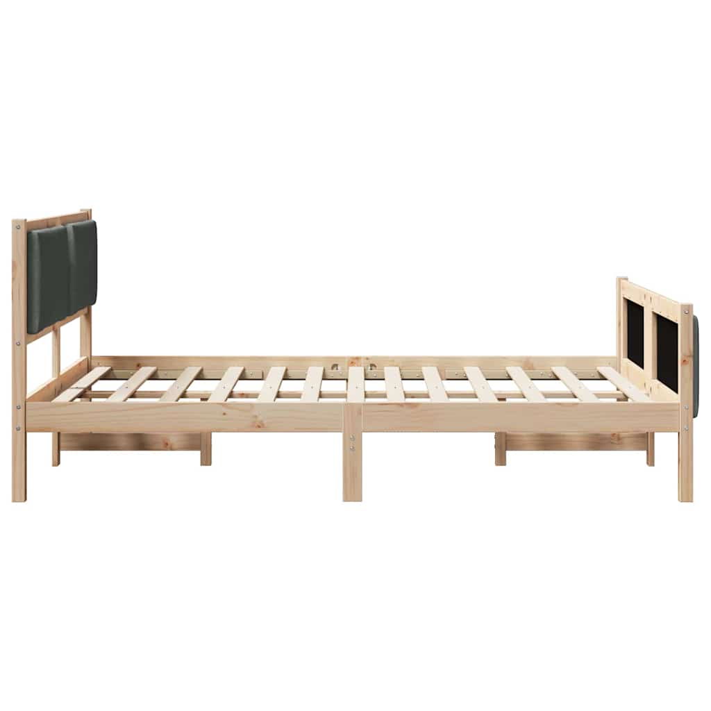 Sengestel med hovedgærde Mørkegrå 140 x 200 cm Stof