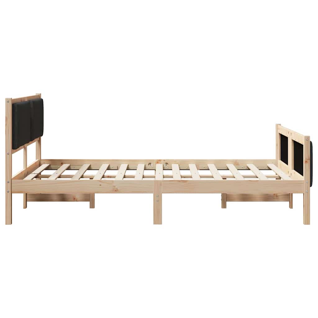 Sengestel med hovedgærde Sort 140 x 200 cm Stof