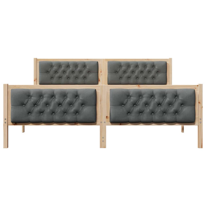 Sengestel med hovedgærde Mørkegrå 180 x 200 cm Massiv fyrretræ