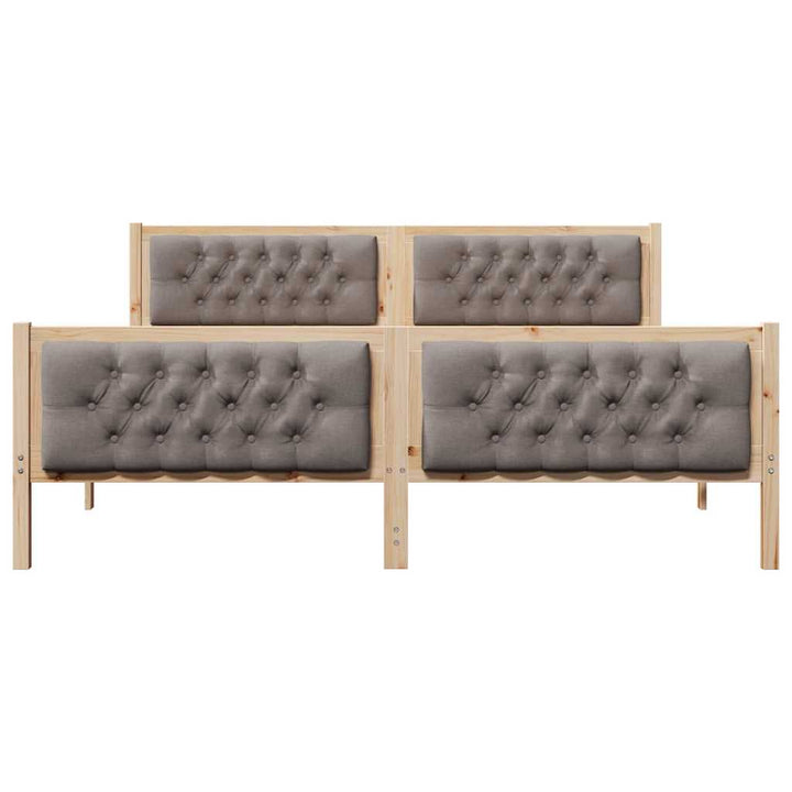 Sengestel med hovedgærde Gråbrun 160 x 200 cm Massiv fyrretræ