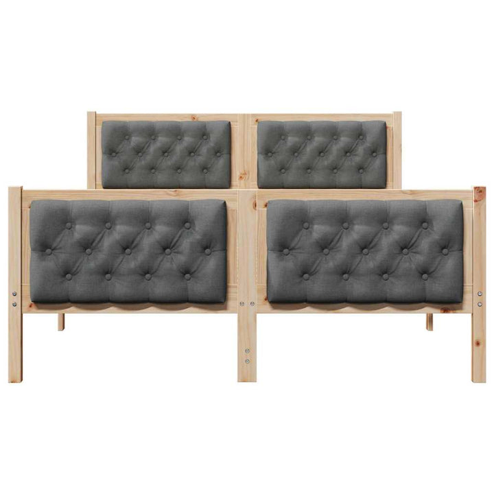 Sengestel med hovedgærde Mørkegrå 150 x 200 cm Massiv fyrretræ