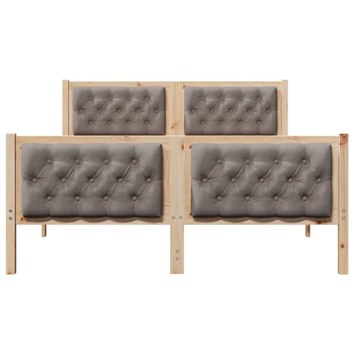 Sengestel med hovedgærde Gråbrun 150 x 200 cm Massiv fyrretræ