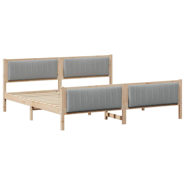 Sengestel Brun og lys grå 200 x 200 cm Massivt fyrretræ