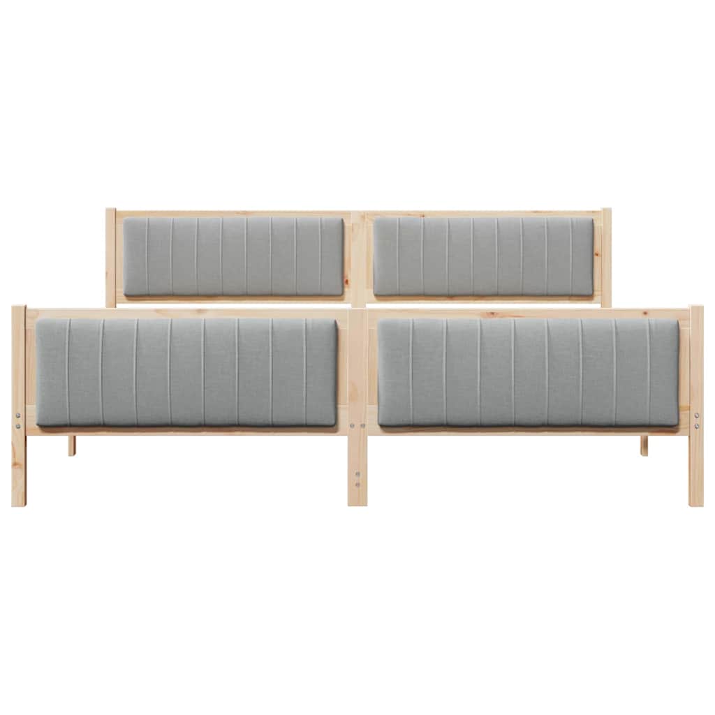 Sengestel Brun og lys grå 200 x 200 cm Massivt fyrretræ